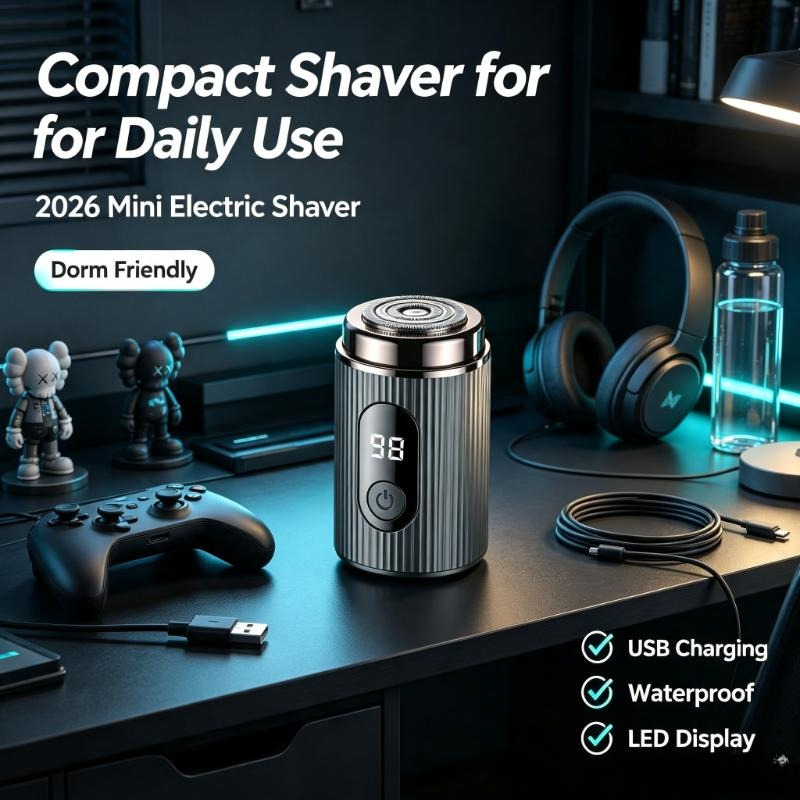 Mens Grooming Travel Kit - 2026 Mini Elektrikli Tıraş Makinesi Taşınabilir