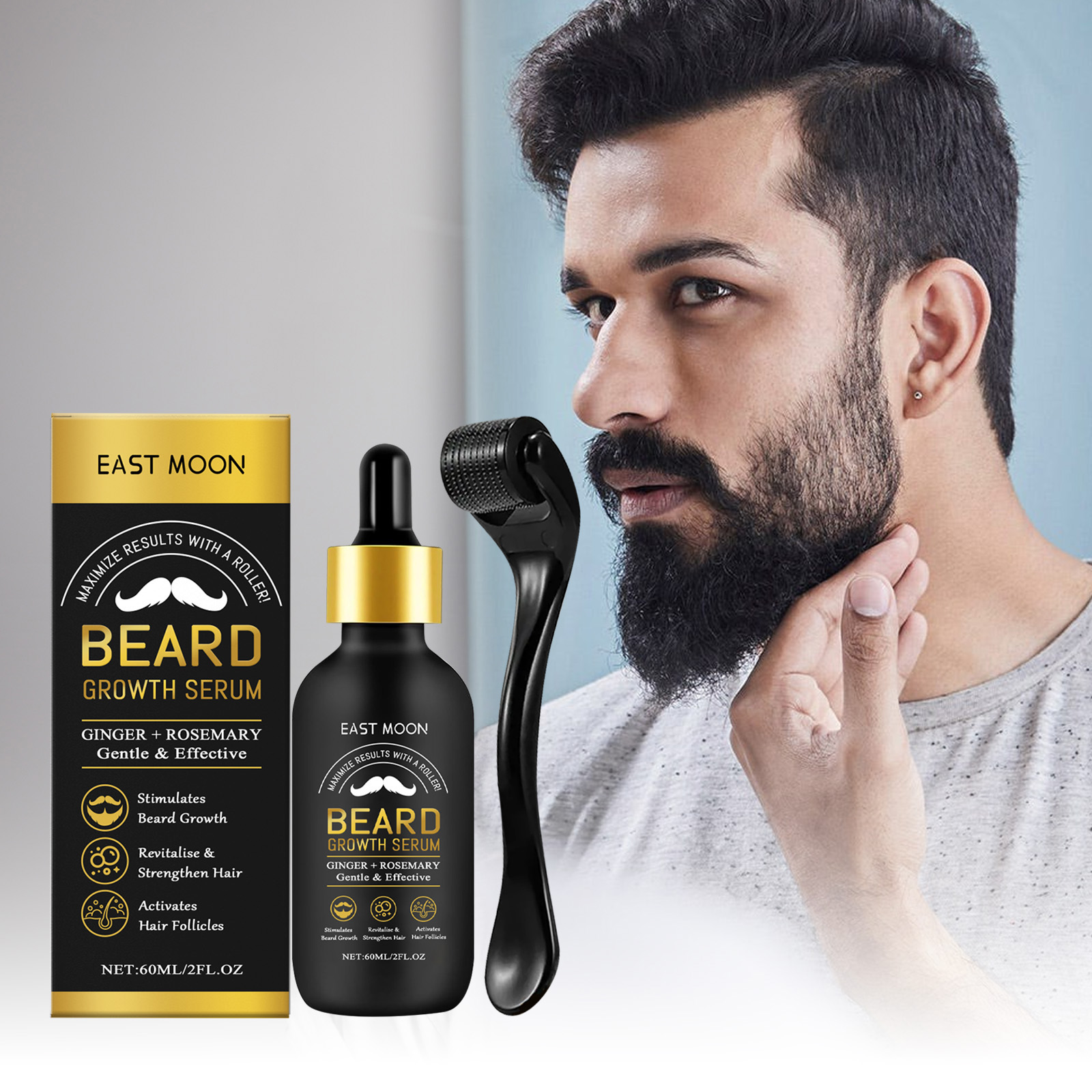 Men'S Grooming Tonic - Rulo Toplu Sakal Kalınlaştırıcı Bakım Yağı