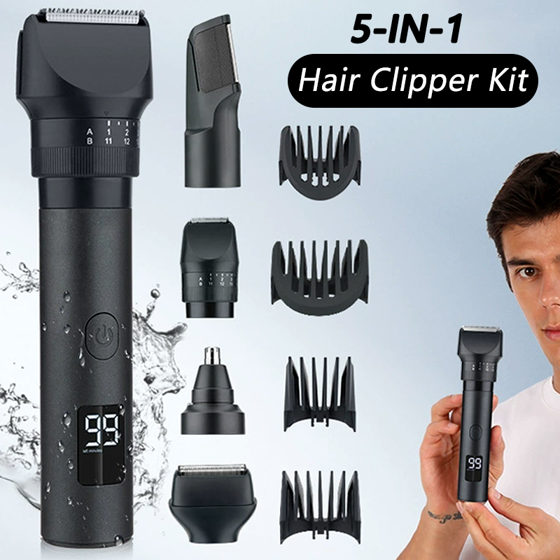 Mens Grooming Barber - 5'i 1 Arada Kablosuz Saç Kesme