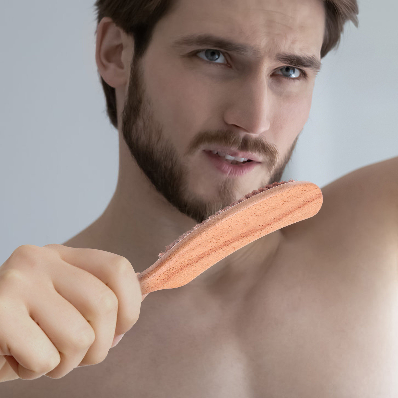 Mens Grooming Barber - 1 Adet Premium Naylon Sakal Fırçası,